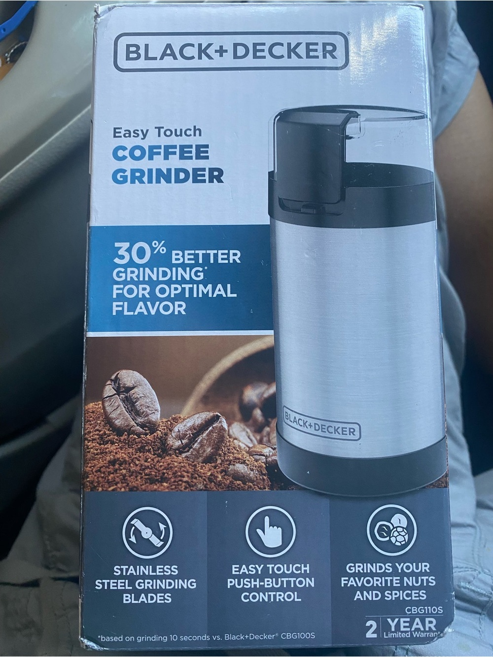 Black & Decker Easy
Touch Coffee Grinder w/Stainless Steel Grinder New